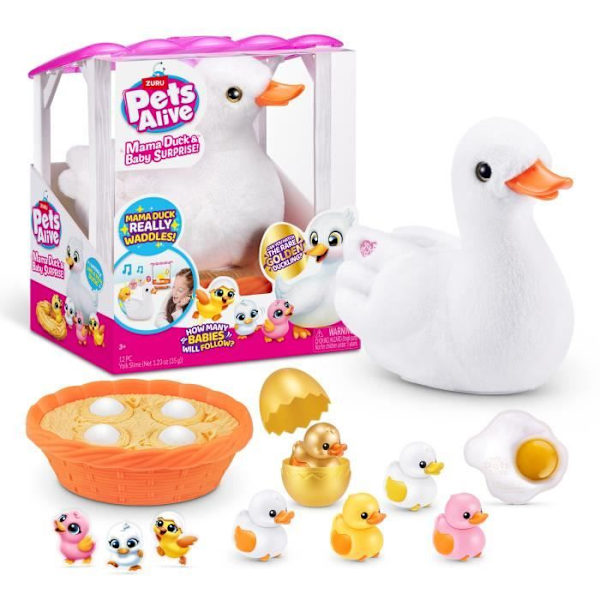 Vuorovaikutteinen lelu - ZURU - Mama Duck - Interaktiiviset ankanpojat seuraavat äitiään yllätyksellä Flerfärgad