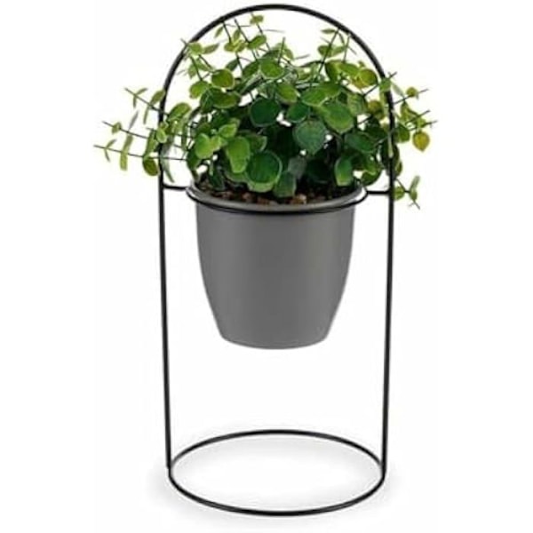 Dekorativ växt - IBERGARDEN - Runda löv - Metall och plast - 21 x 30 x 21 cm - 8 enheter Flerfärgad
