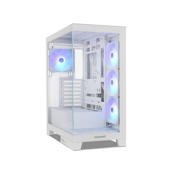 NOX Hummer GLOCK ARGB Semitårn ATX Tempereret Glas USB-C Hvid