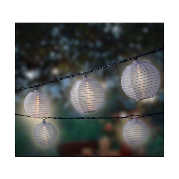 LED solarguirlande - Ikke specificeret - 4,5 m - Kold hvid - Sort kabel - Udendørs have Svart