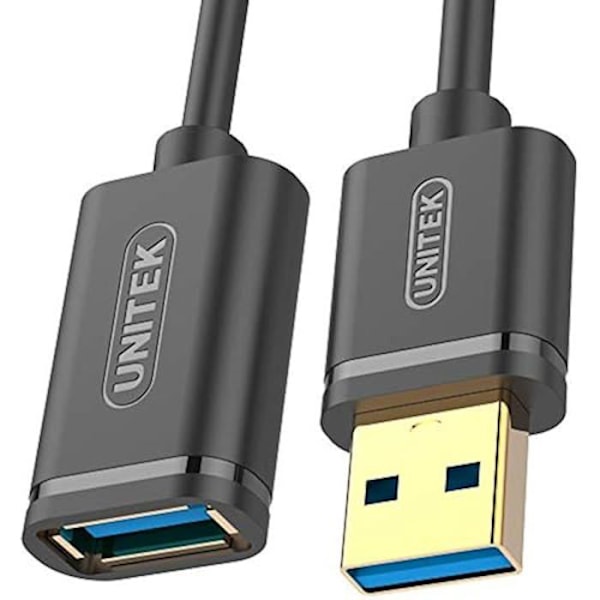 UNITEK Y-C459GBK - USB 3.2 Gen 1 - 2m - Musta USB-pidennyskaapeli