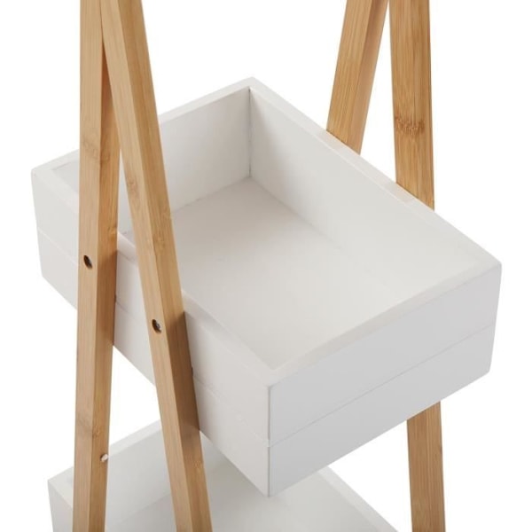 Kylpyhuoneen kaluste - VERSA - Seaward - 81 x 18 x 30 cm - 3 hyllyä - Bambua ja MDF - Valkoinen Vit