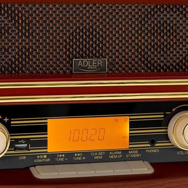 Radiovälinen - ADLER - AD 1187 - Bluetooth 5.0 - USB-luku - Ruskea TRÄ