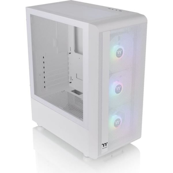 Mid Tower PC-fodral utan strömförsörjning - THERMALTAKE S200 TG ARGB (Vit) - ATX/Micro ATX - 3x120mm A-RGB - USB 3.0/2.0 - Härdat glas Vit