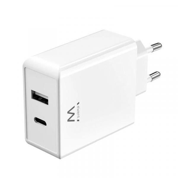 Inomhusladdare - EWENT - EW1328 - Vit - Snabbladdning - Elektrisk skydd Vit