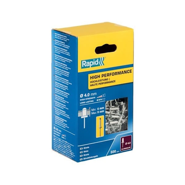 RAPID - Nitter - 4 x 12 mm Alu ALU - Æske med 500 stk