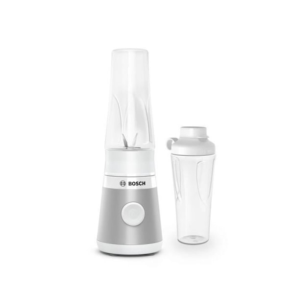 Miniblender BOSCH VitaPower Serie 2 MMB2111T - 0,8 L røreskål - 4 skarpe knive i rustfrit stål - Høj blandehastighed - Sølv vitt och grått