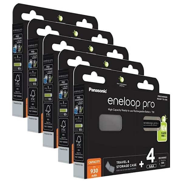 Panasonic eneloop pro HR03 +Box genopladelige LR3 (AAA) NiMH 930 mAh 1.2 V 4 stk.