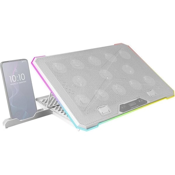 Ventilerat stöd - Mars Gaming - MNBC13W RGB - 17" max - Optimal kylning - Kompakt design