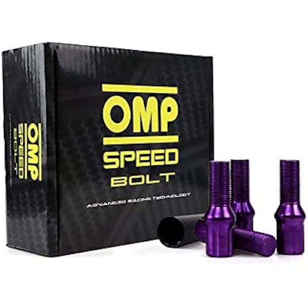 Hjulbolte - OMP - Sæt 20 - M14X1,5 - Længde 27 mm - Lilla farve lila