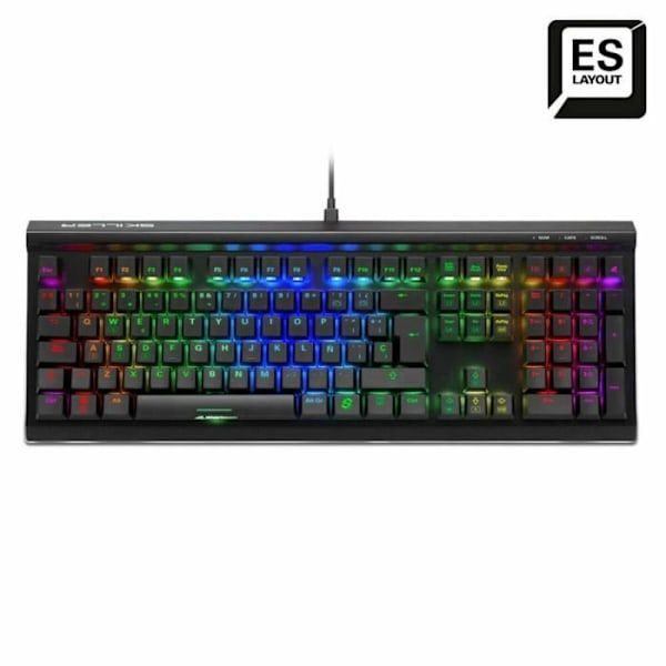 Spelklaff - Sharkoon - SGK60 - RGB - Spansk QWERTY - Röd Switch Svart