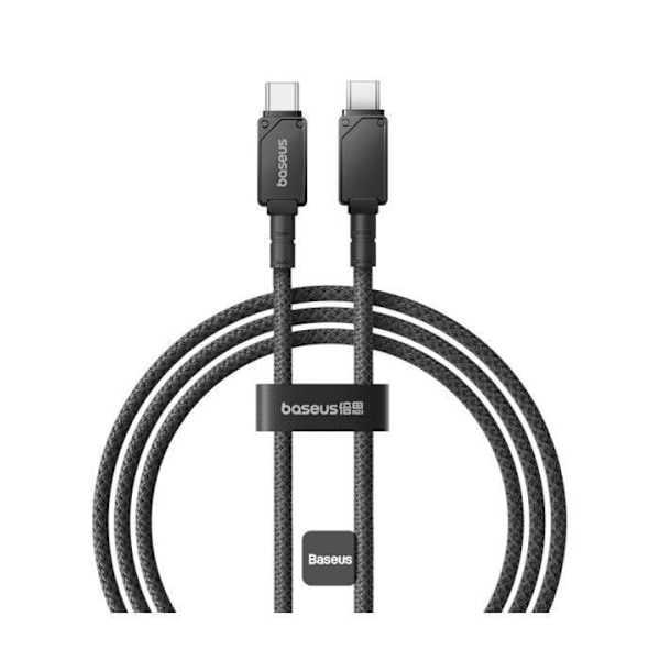 Nopeus- ja lataustiedonsiirtokaapeli - BASEUS - Unbreakable Series - 100 W - Type-C Type-C - 1 m - Musta