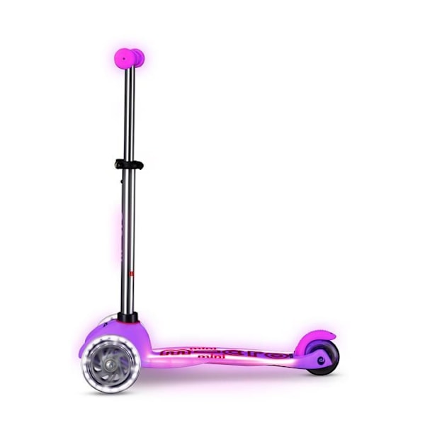 Trottinette - Mikro Mobilitet - Mini Micro Deluxe Glow LED Plus - Rosa - 3 hjul - 1,95 kg Lyserød