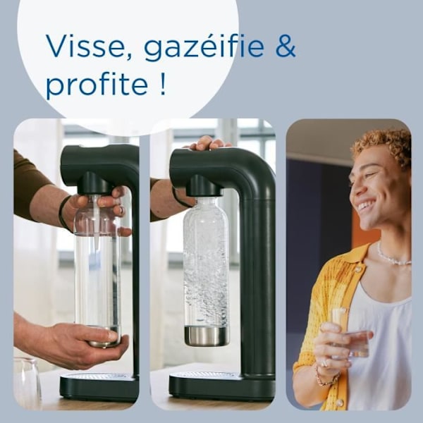 BRITA sodavandmaskine - SodaONE Sort - 1 Flaske 1L og 1 CO2-cylinder inkluderet