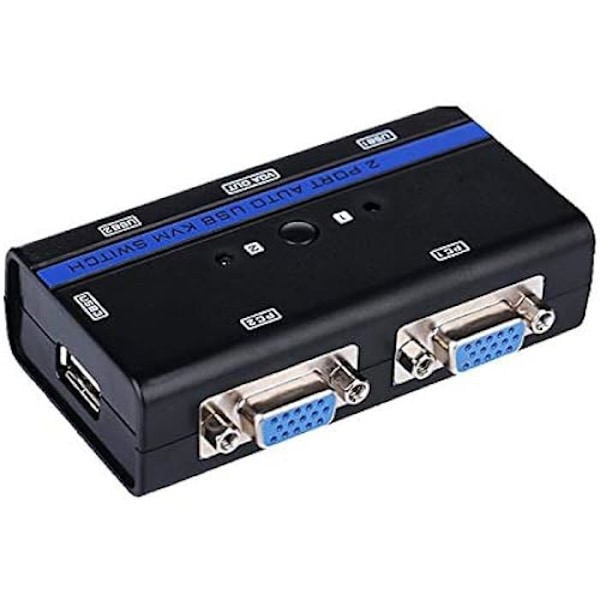 AISENS A111 – 0064 – KVM VGA USB-tastatur og musekontakt med kabel til styring af to CPU'er, sort farve Sort