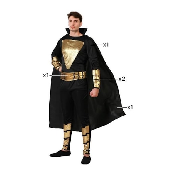 Kostume Mand Comics Adam Sort Svart guld