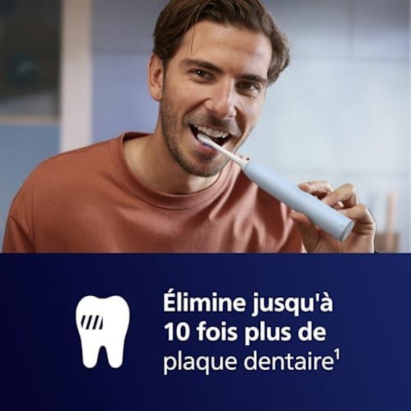 Philips Sonicare 6100 - Sonic tandbørste med 2 børstemodes, 3 intensitetsniveauer, trykadvarsel. Ljusblå