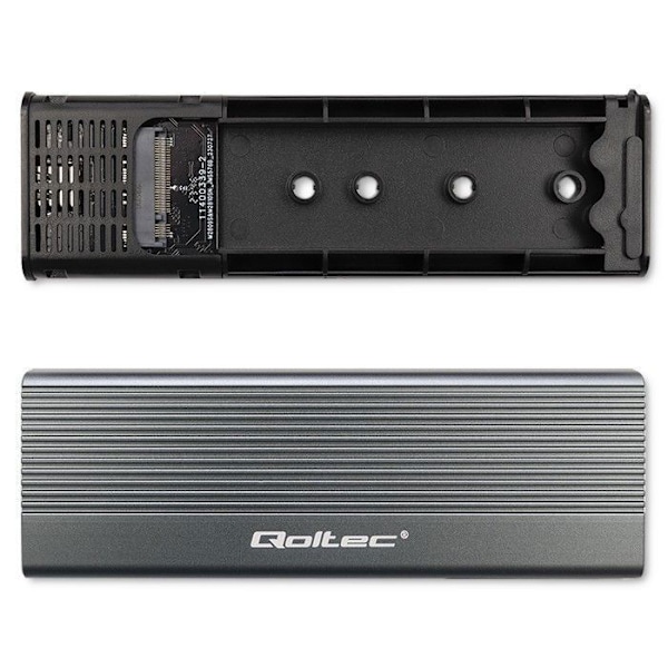 Qoltec - 52267 - Pocketcase | SSD Bay M.2 | SATA | NGFF | USB-C | Super Speed 6 Gb/s | 2 To | Grå