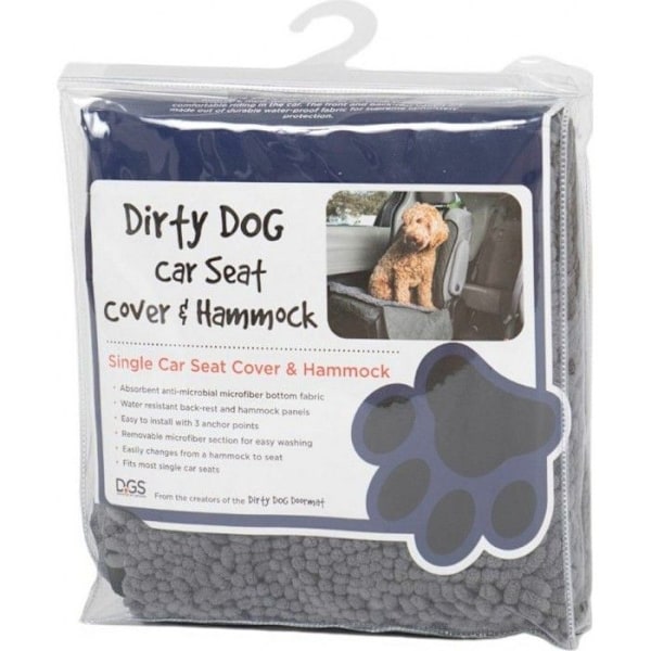 Baksätesöverdrag för hundar - DOG GONE SMART - Grå - Absorberande mikrofiber - Halkfri - Säker grå