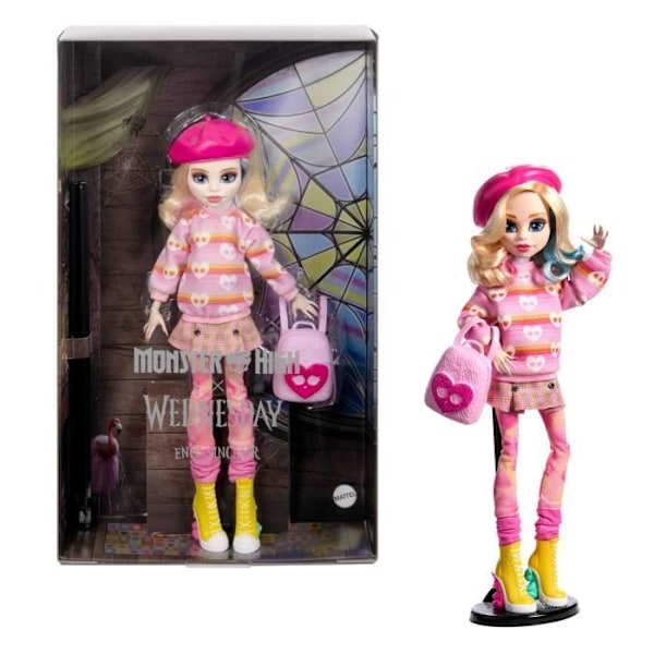 Monster High-Enid Sinclair-Nukke vaaleanpunaisessa asussa lisävarusteilla - Monster High - HXJ05 Flerfärgad