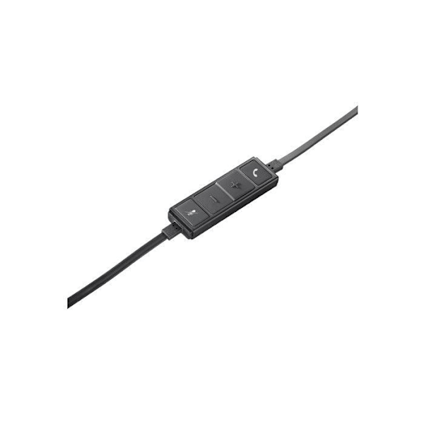 Logitech USB H650e -monokuulokkeet - langallinen, pikakäyttösäätimet ja joustava mikrofonipuomi