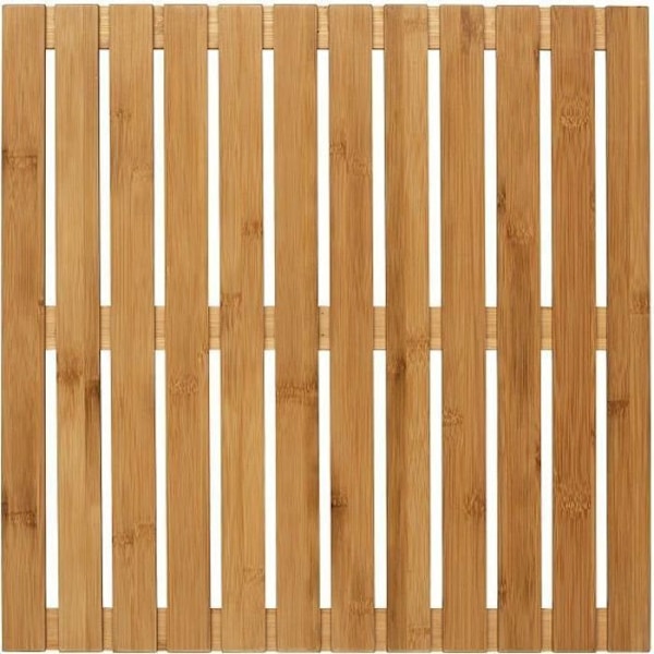 Duschgaller - WENKO - Fyrkantig bambu - Halkfri - 50 x 50 cm - Ekologisk Bambu trä