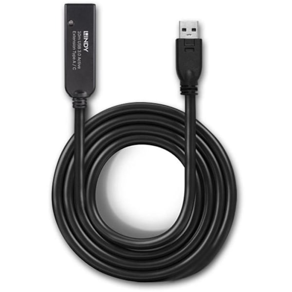 USB 3.0 förlängningskabel - LINDY - 10m - Typ A till C - PVC med låg toxicitet - Förgyllt