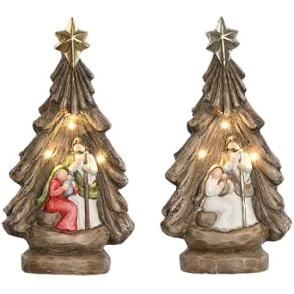 Julekrybbe - HOME ESPRIT - Flerfarvet - Magnesium - 13,5 x 23 x 45 cm - 2 enheder mångfärgad