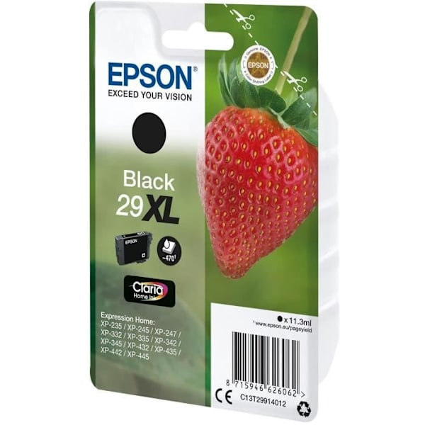 EPSON T2991 XL sort blækpatron - Strawberry (C13T29914012)
