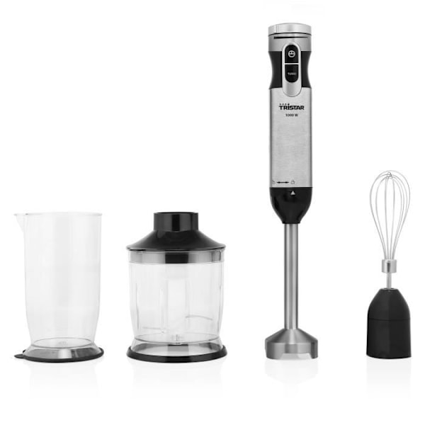 Mixerstav Tristar MX-4829 1000W - Fod og blade i rustfrit stål - 700 ml målebæger inkluderet