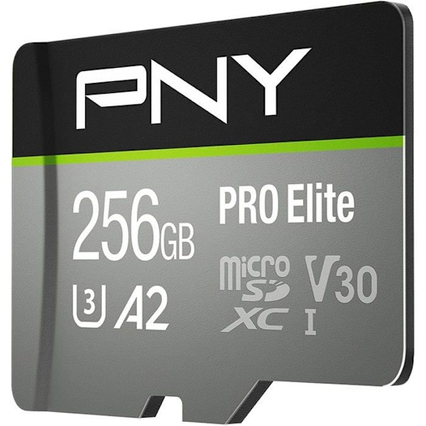 PNY PRO Elite 256 Gt flash-muistikortti - A2 / Video Class V30 / UHS-I U3 / Class10 - microSDXC UHS-I