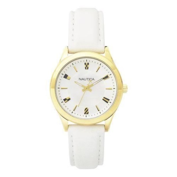 Kvindeur - Nautica - NAPVNC001 - Kvarts - Læder - 36 mm Vit