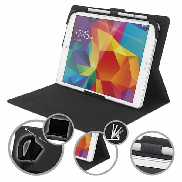 Coque - TUCANO - Facile Plus - Folio-tyyli - Liukumatonta - Naarmuuntumaton - 10 tuumaa sort