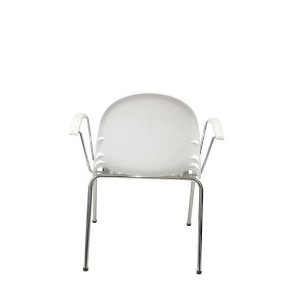 PIQUERAS Y CRESPO Modelo Ves -Pack 4 sillas confides ergonÃ³micas con brazos fijos cromados y estructura cromada - Asiento y