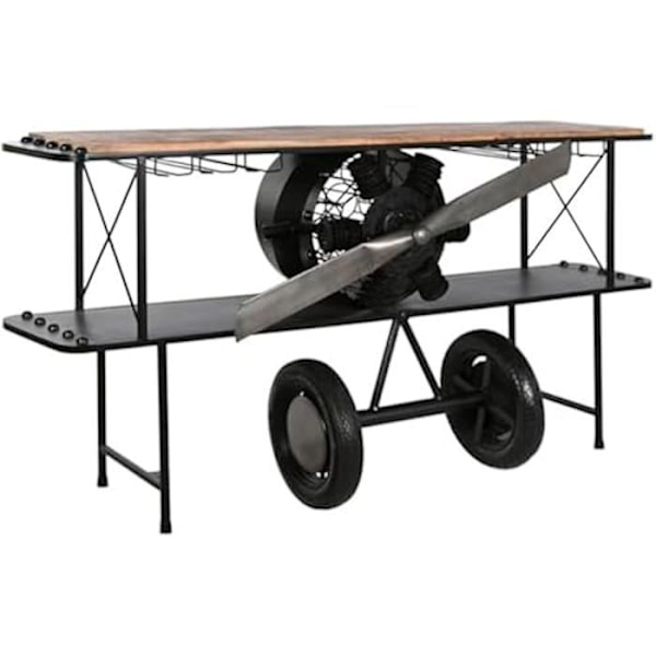 Konsoli - HOME ESPRIT - Musta Ruskea - Puu ja metalli - 191 x 58 x 96 cm - Sisääntulokalusteet Flerfärgad