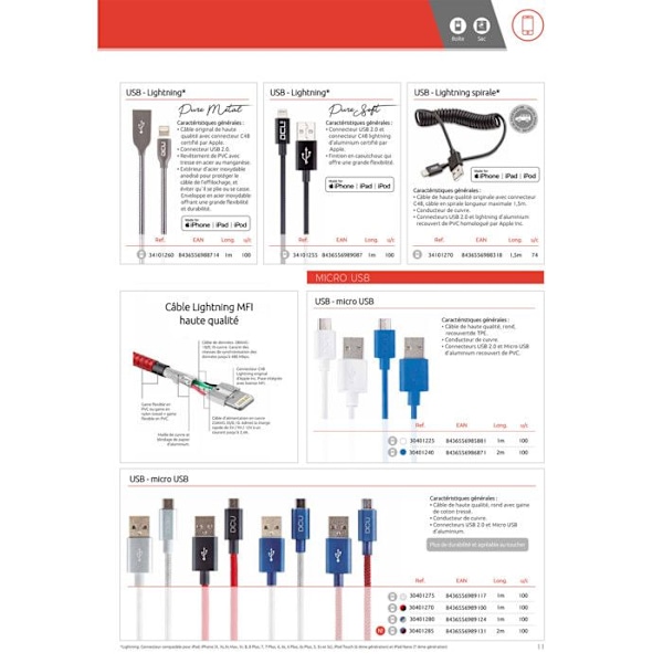 DCU TECNOLOGIC DCU dataoverførselskabel - 1 m Micro-USB/USB - Til videooptager, tablet mv.