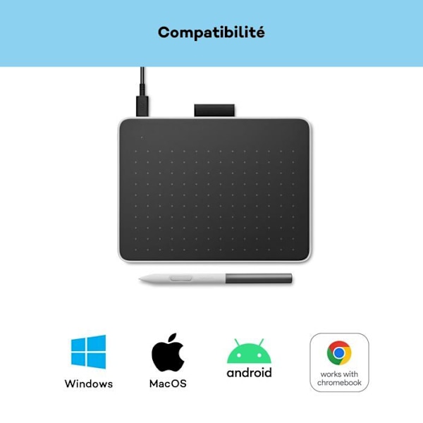 Grafiktablet - Wacom - One Small - 152 x 95 mm - USB-C - Bluetooth 5.1