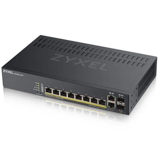 Ethernet-kytkin - ZYXEL - GS1920-8HPV2 - 8 Porttia - PoE - Modulaarinen - Toimistokäyttöön