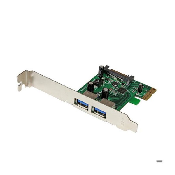 STARTECH PCI Express (PCIe) till 2 USB 3.0-portar styrkort med UASP - SATA Power - 2 USB-portar Grön, Metallisk