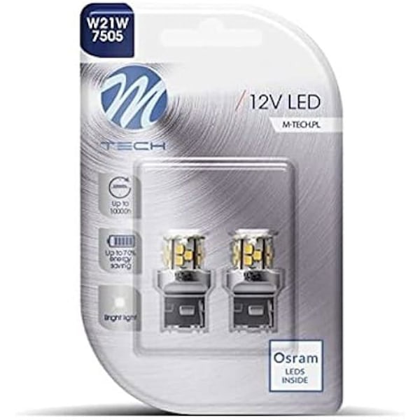 Ampoule LED - M-TECH - T20/W21W - Vit - 30000 timmar - Klass A+ Vit