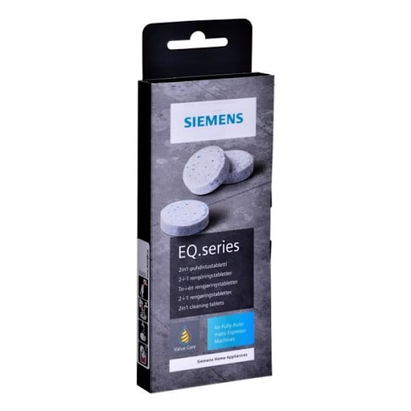 Rengøringstabletter - Siemens - TZ80001B - 100% kompatibel - 2 i 1 - Hvid