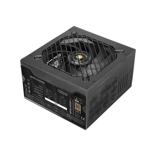 Mars Gaming Mpb1000psi Modullär Strömförsörjning Atx 3.1 1000w 80 Plus Gold Svart Svart