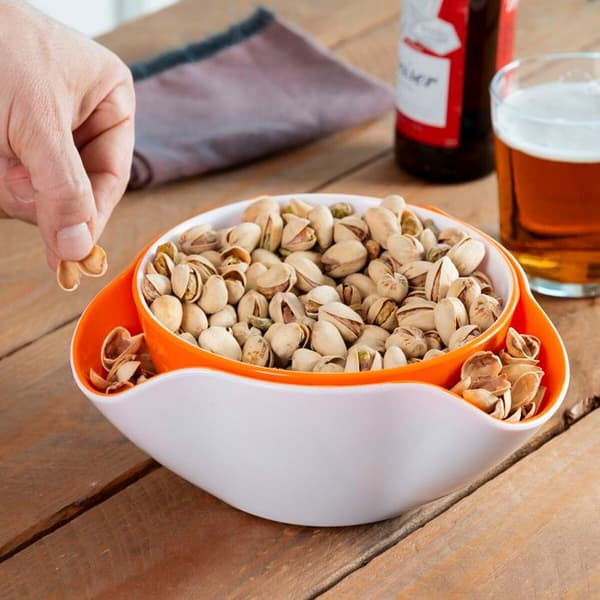Bols til Aperitiffer - InnovaGoods - 2 i 1 - Plast - 2 Stykker - Moderne vit/orange