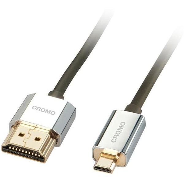LINDY Slim HDMI® -kaapeli - HDMI 2.0 Ultra HD -yhteensopiva CROMO® Ethernetin kanssa - tyyppi A/D - 2m