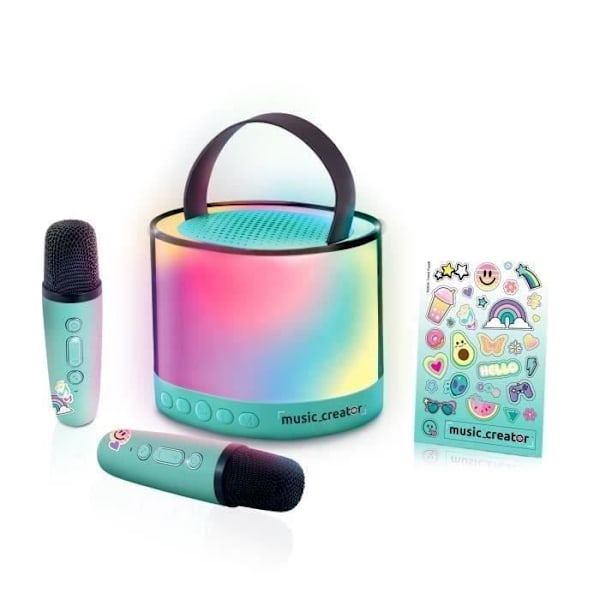 Canal Toys - Musikskaber - Mini Karaoke Station - Lysende højttaler med 2 trådløse mikrofoner - INF 044