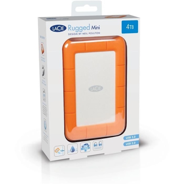 Lacie USB 3.0 Rugged Mini 4 Tt ulkoinen kiintolevy
