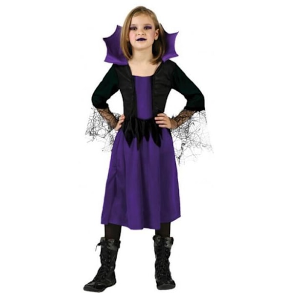 Spindelkäxdotter Kostym - 5/6 år (110 till 116 cm) svart och lila