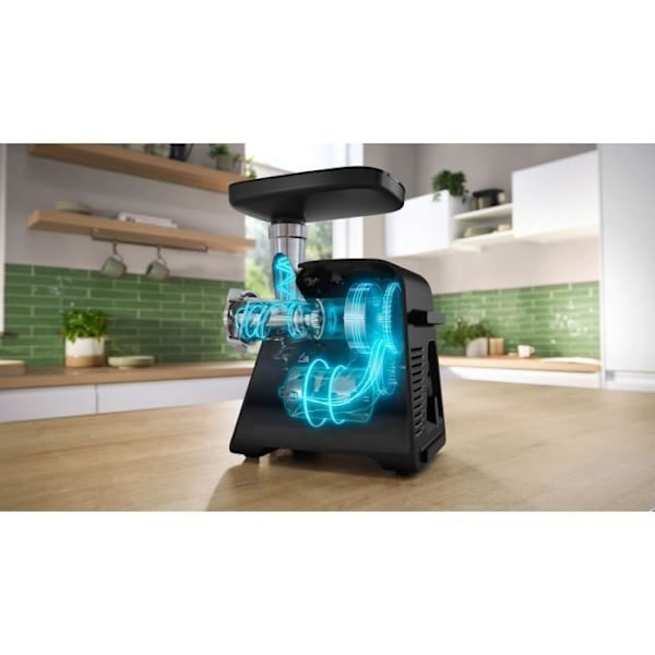 Hakkemaskine BOSCH Serie 6 MFWS650B - 500 W - 3,5 kg/mn - 3 hakkeskiver - Sort Svart