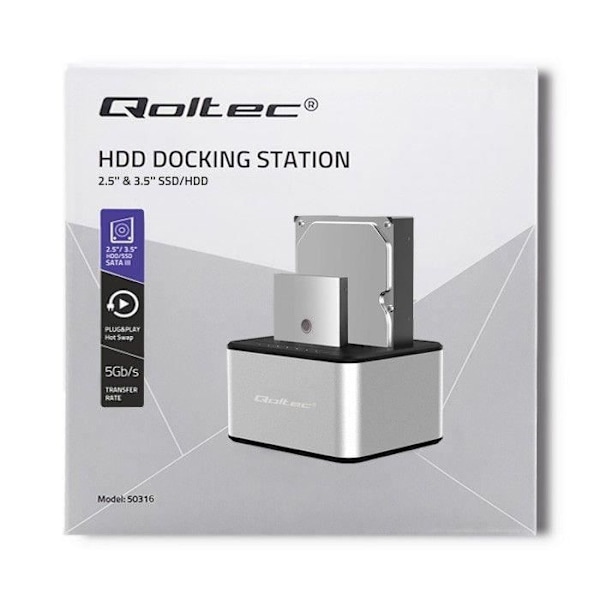 Qoltec dockingstation 2xHDD/SSD, USB 3.0 - 5901878503165