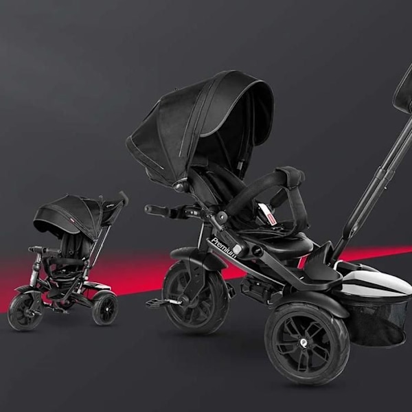 Trike Puslespil - QPLAY - Premium 6 i 1 - Sort - Justerbart sæde - 5 punkt sele